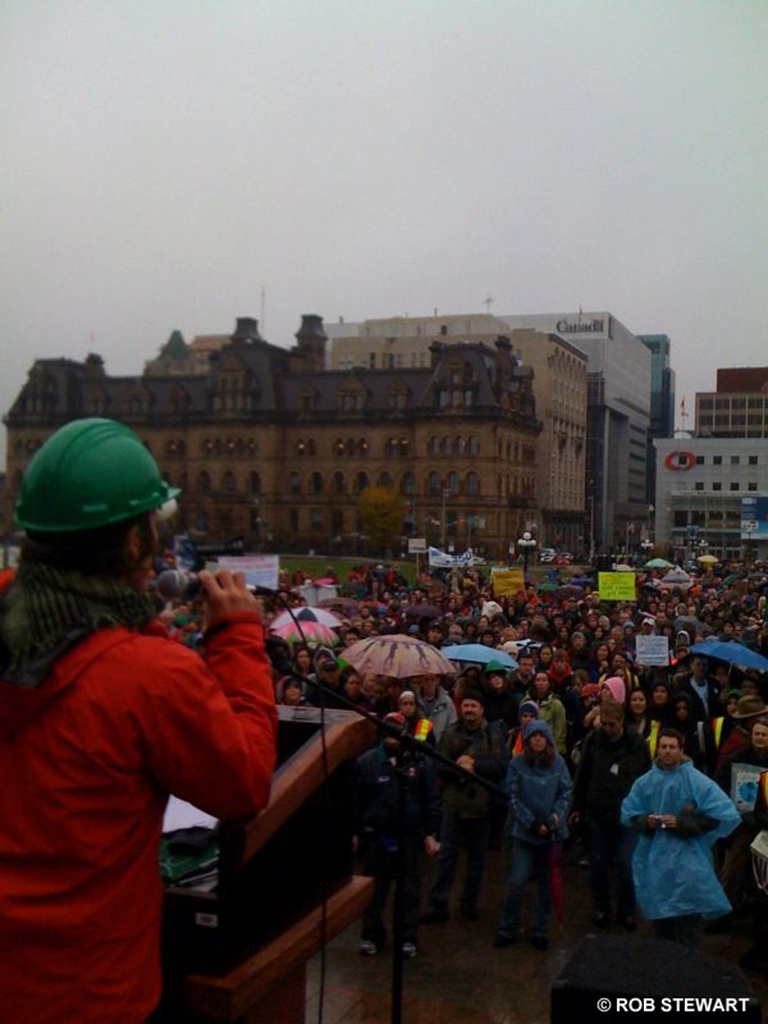 Rob speaking at Environmental Protest in Ottawa