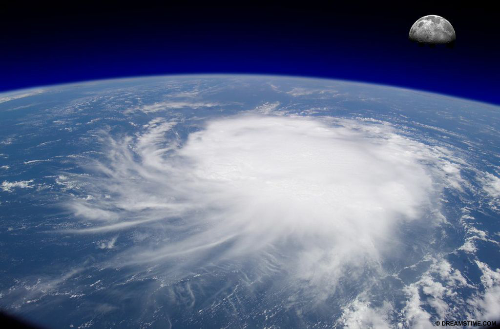 From space, the eye of a huge hurricane